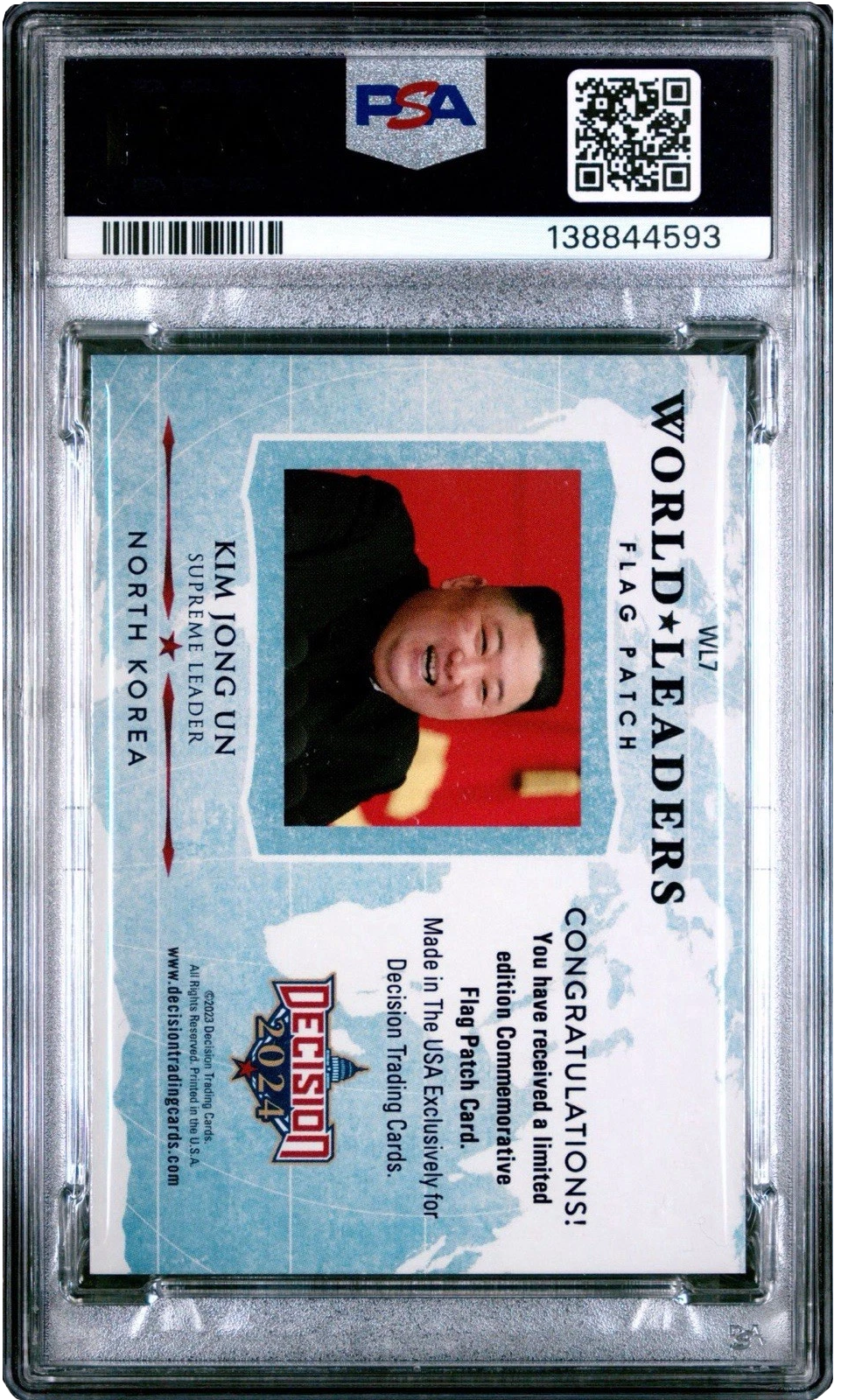 Decision 2024 Kim Jong Un — World Leaders Flags · PSA back label